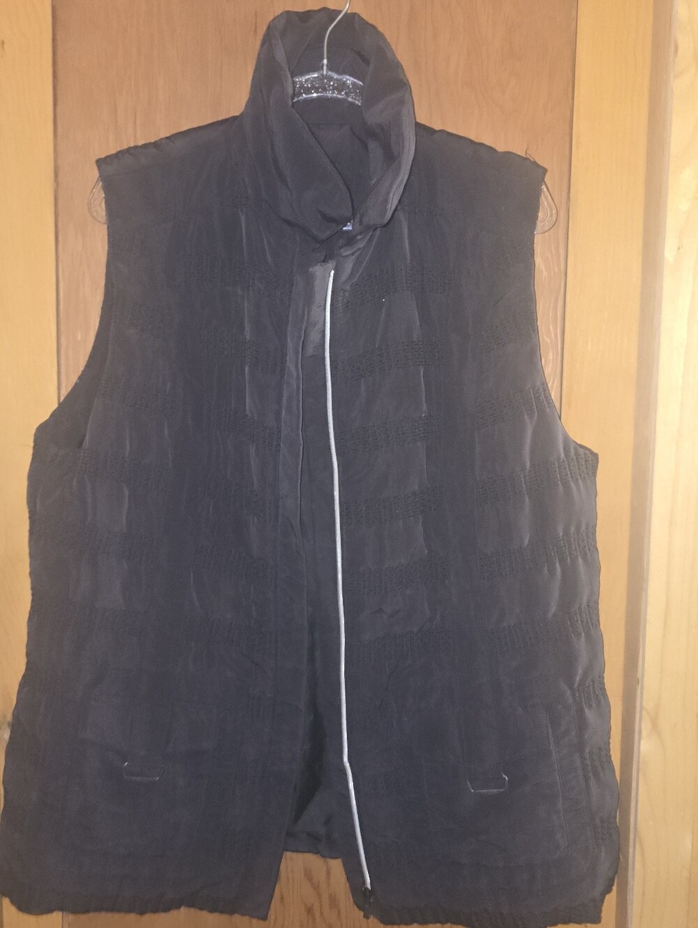 New no tags frank eden womens 12 black pocketed puffer vest